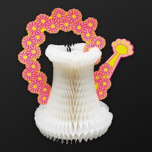 2 VTG Honeycomb Centerpiece Watering Can Floral Spring Shower Tea USA Made Set